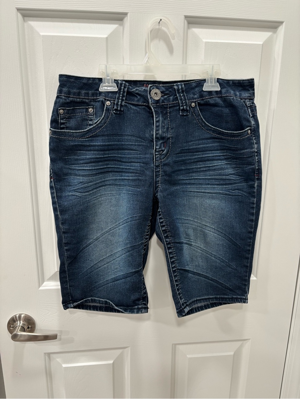 Women’s Hydraulic Dark Blue Washed Denim Jean Shorts Bermuda size 10  $12